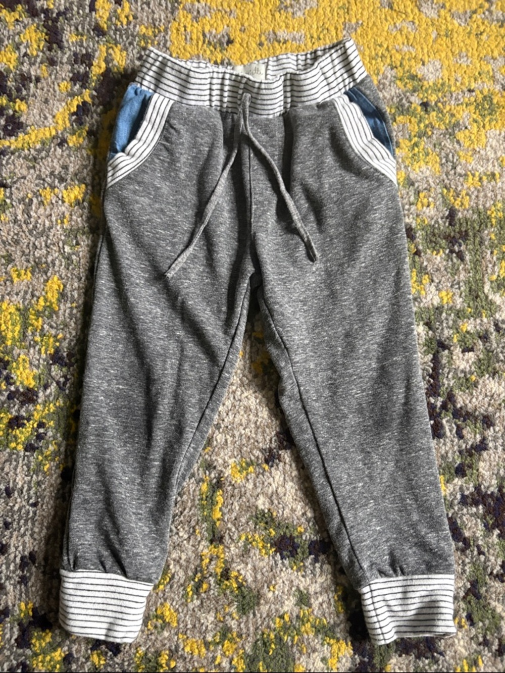 Boys Miki Miette joggers with chambray denim accents
